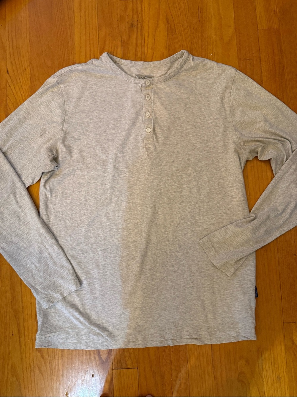 Patagonia Light Gray Long Sleeve Henley Shirt